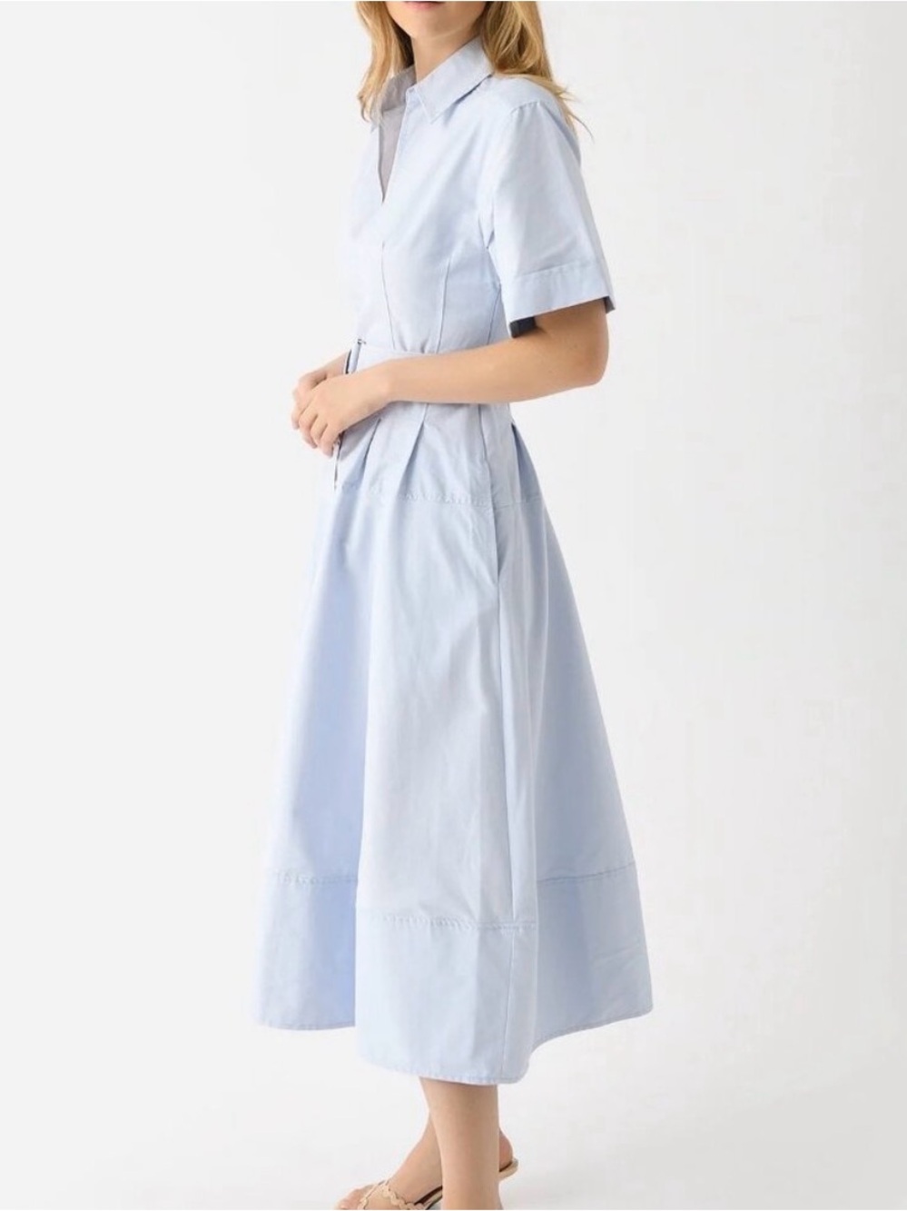 Jonathan Simkhai Light Blue Shirt Midi Dress - Picture 2 of 9